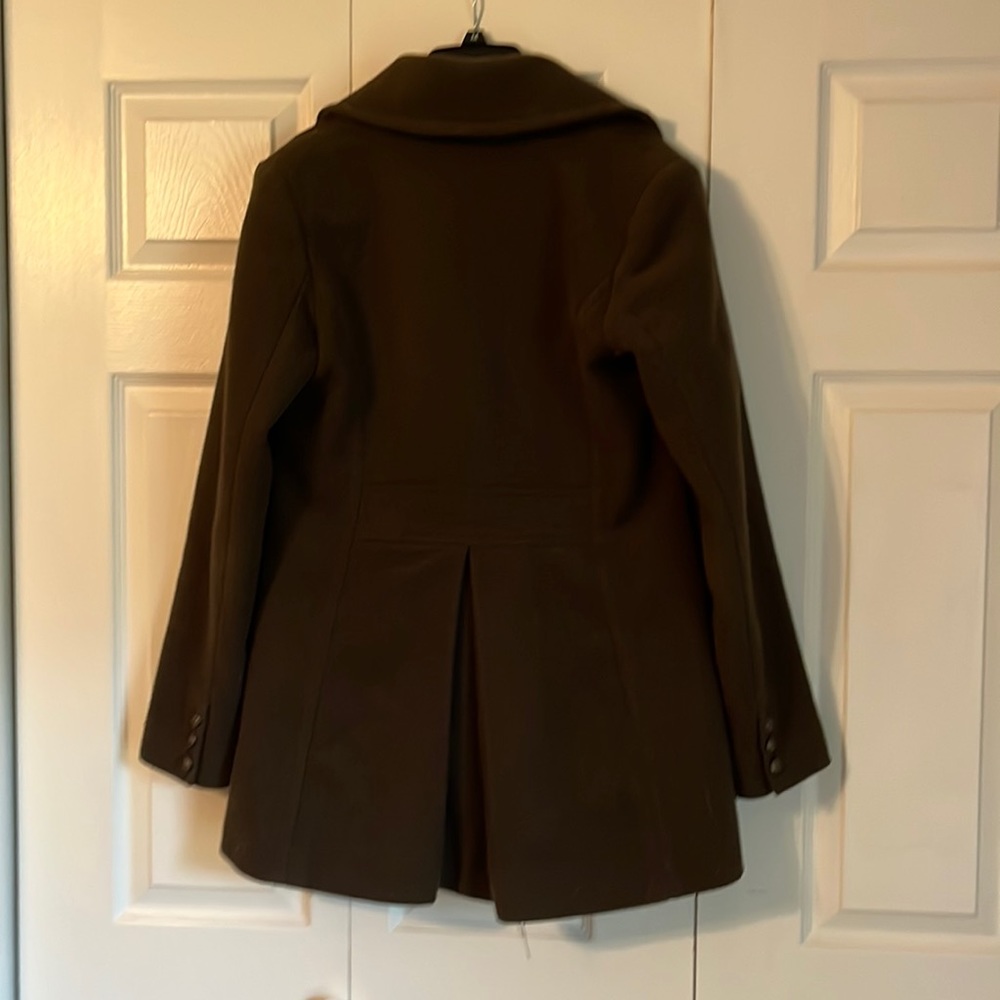 Womens army green pea coat